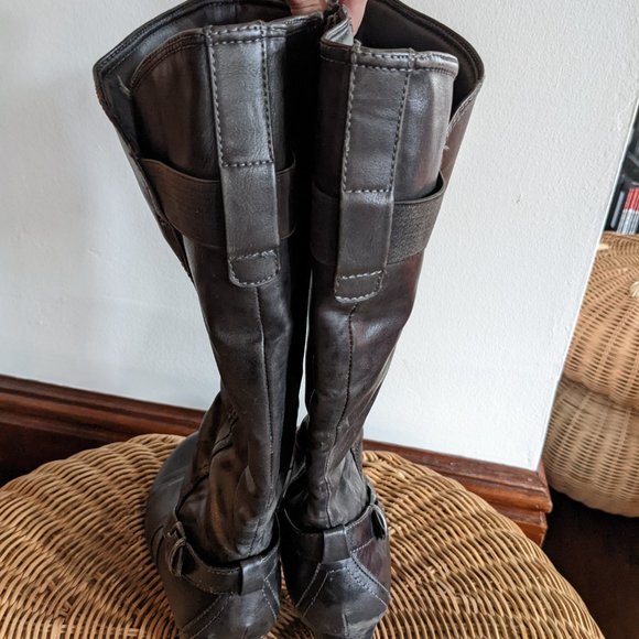 Wide calf boots in ashy grey brown - Picture 2 of 4